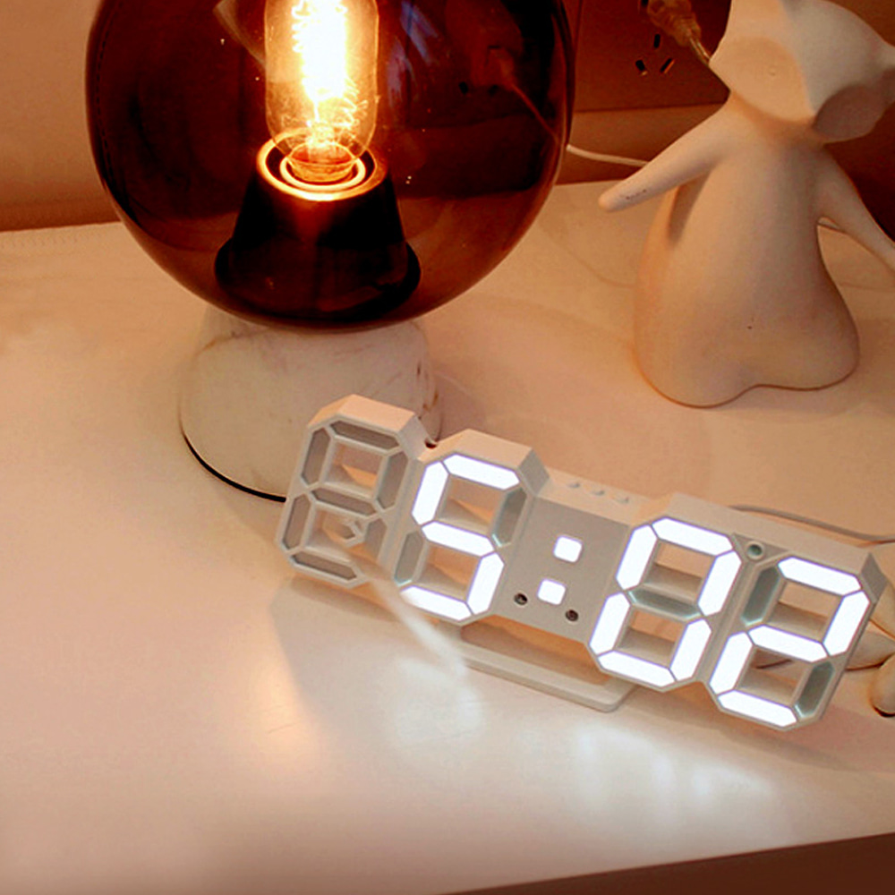 힐링타임 LED 벽걸이 탁상 겸용 전자 무소음 디지털 시계