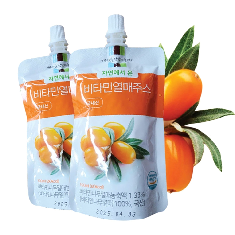 [국내최초] 비타민나무 비타민 열매 주스 100ml 30포 과일 음료 원액 착즙