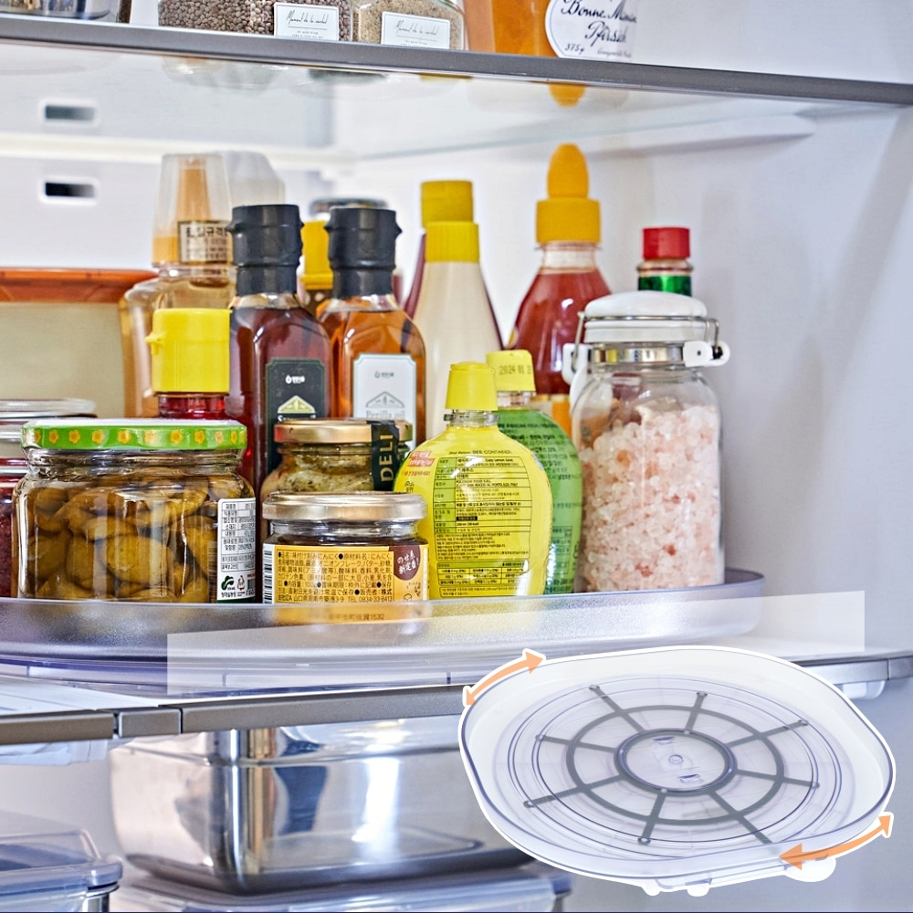 [냉장고정리] 냉장고 회전정리대 돌리돌리 360 회전트레이 주방정리 냉장고선반